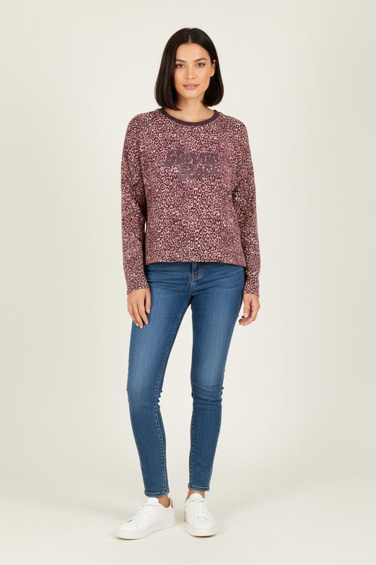 Sweat Léopard Rose et Noir - Taille XS/34