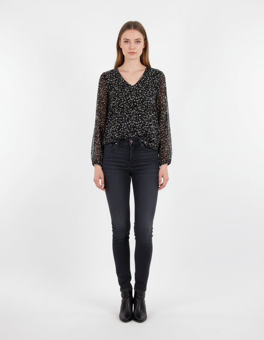 Blouse Noire et Blanche - Taille M/38