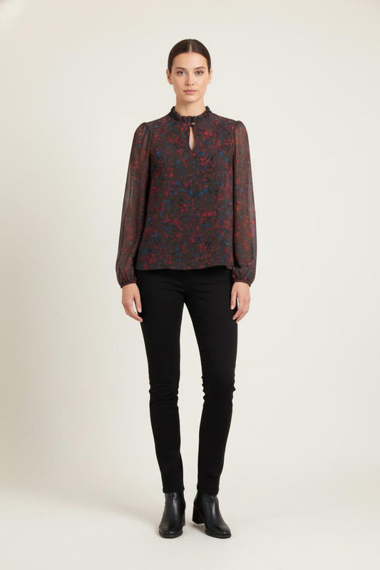 Blouse Verte et Rouge - Taille M/38