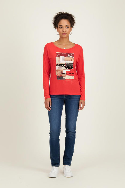 Tee-shirt manches longues rouge - Taille M/38