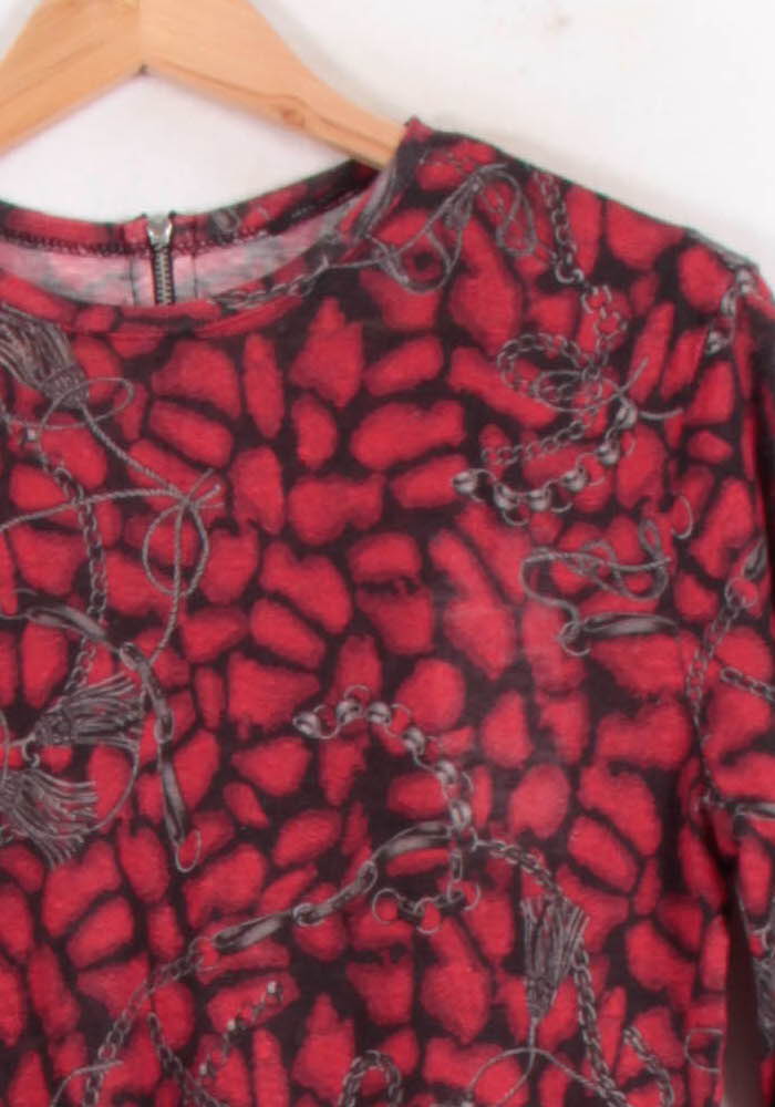 Blouse Rouge et Noire - Taille XL/42