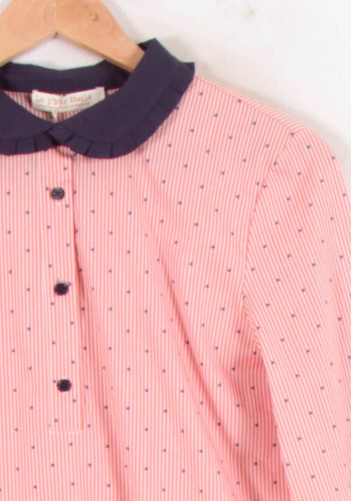 Blouse Rose et Bleu Marine - Taille S/36