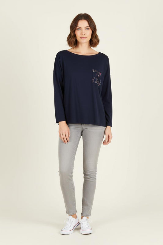 Tee-shirt Manches Longues Bleu - Taille XL/42