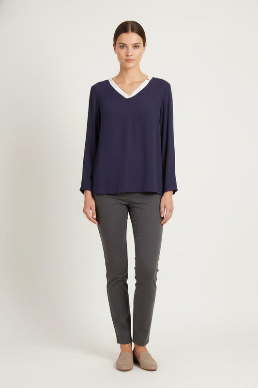 Blouse Bleu et Blanc - Taille S/36