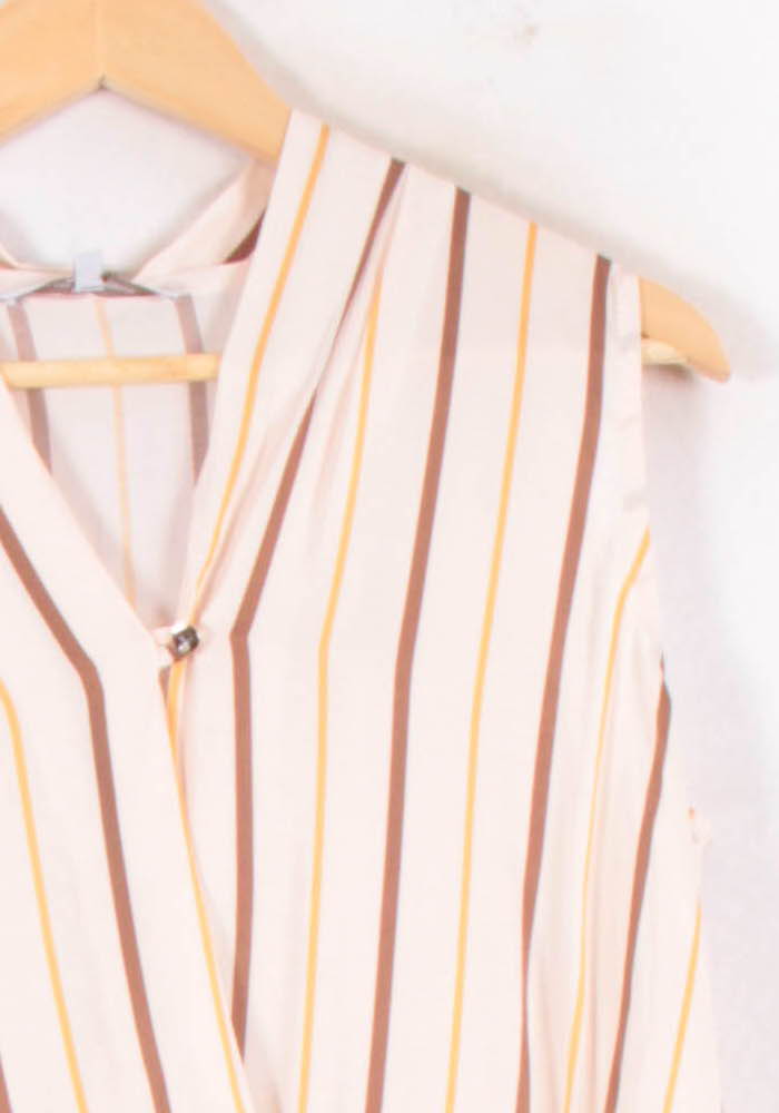 Blouse Rayée Beige et Marron - Taille M/38