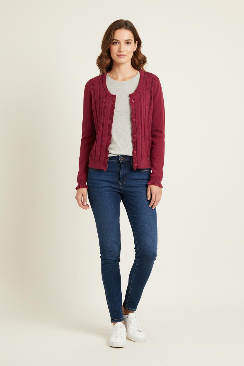 Cardigan Bordeaux - Taille XS/34