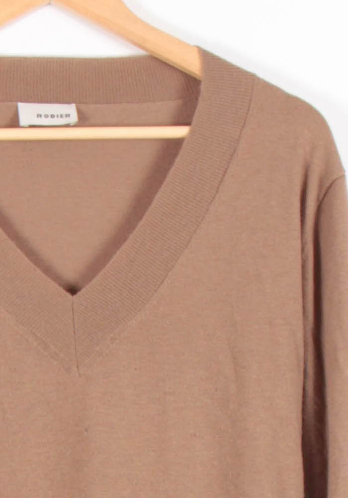 Pull Col V Beige - Taille L/40