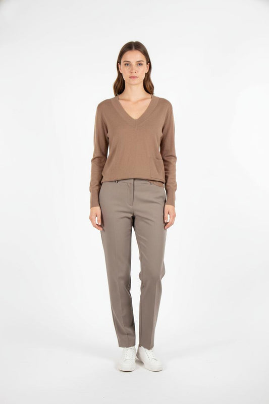 Pull Col V Beige - Taille L/40