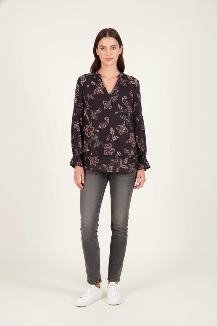 Blouse Marron et Noir - Taille L/40
