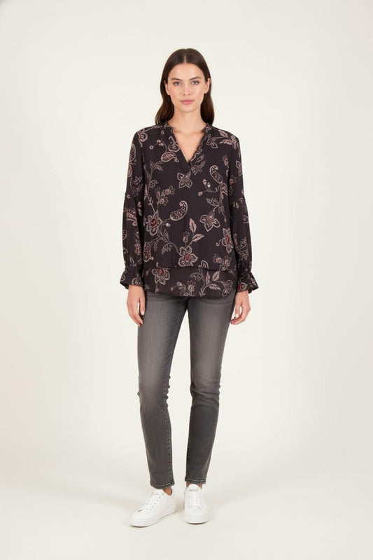 Blouse Marron et Noir - Taille L/40
