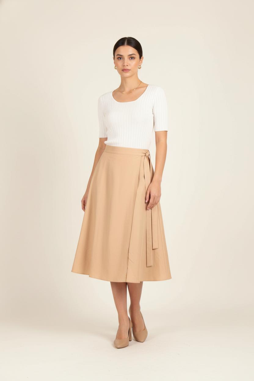 Jupe Midi Beige - Taille XL/42