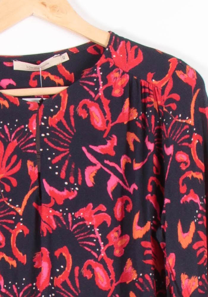 Blouse Bleu Marine et Rouge - Taille L/40