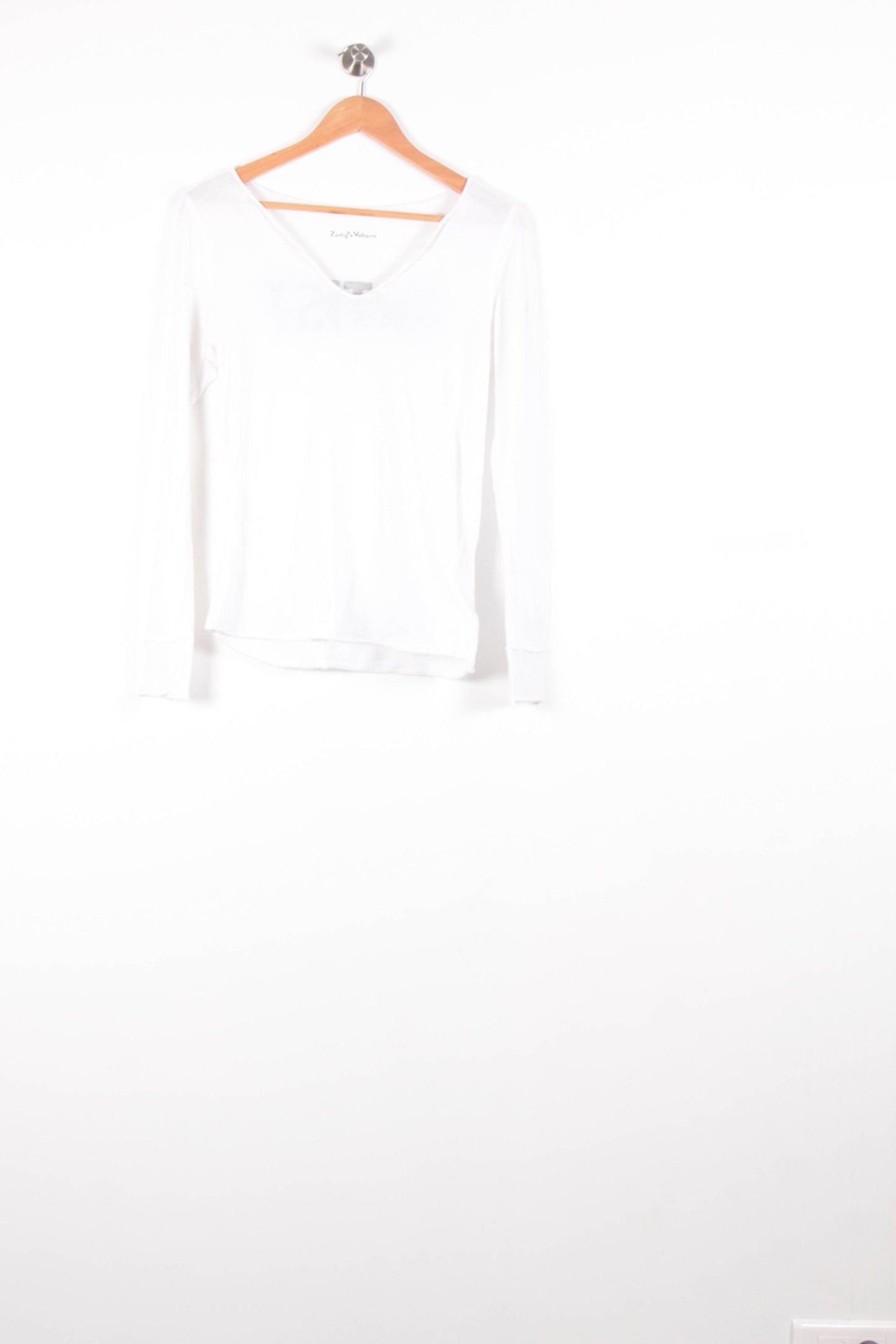 Tee-shirt Manches Longues Blanc - Taille XS/34