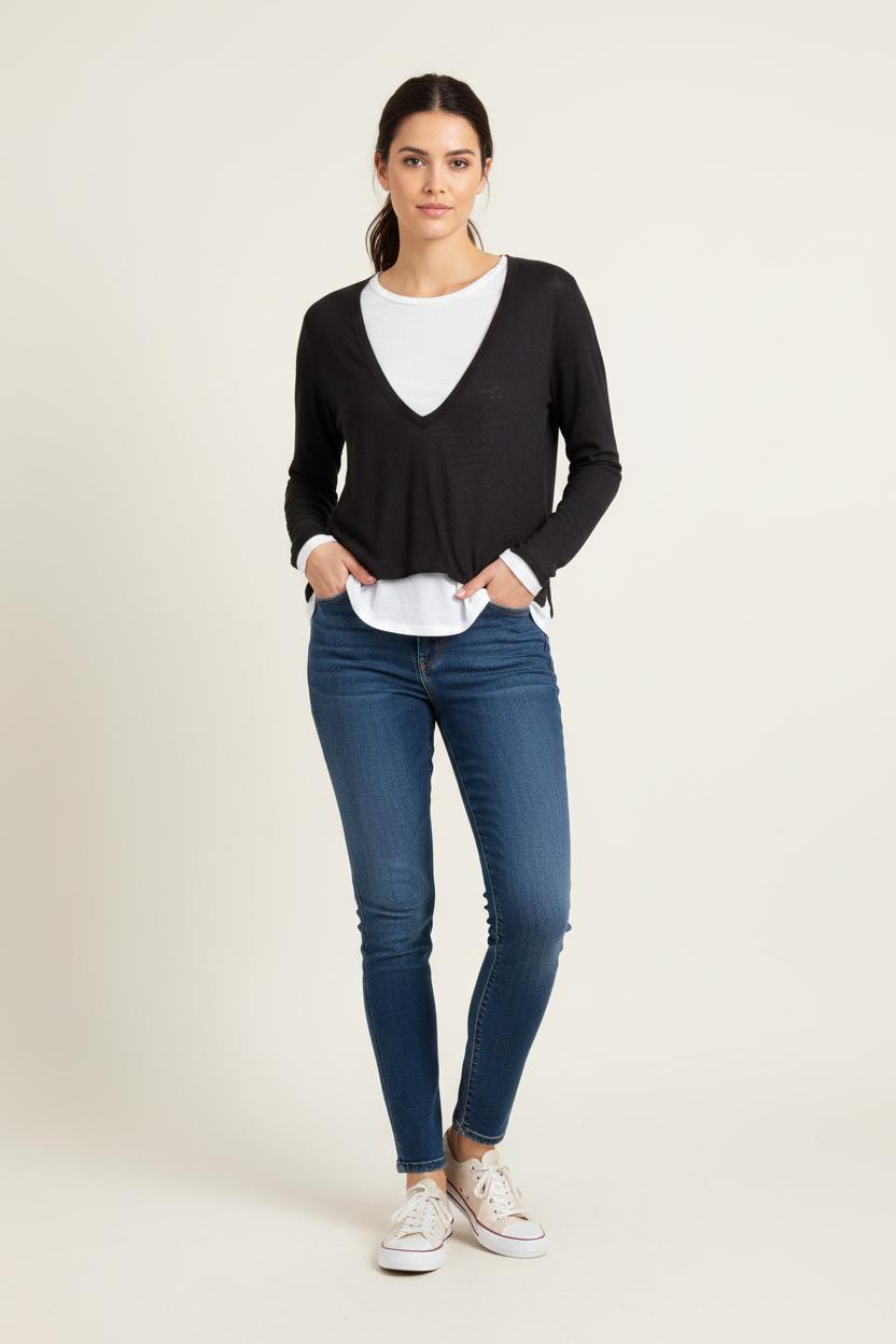 Pull Noir et Blanc - Taille S/36