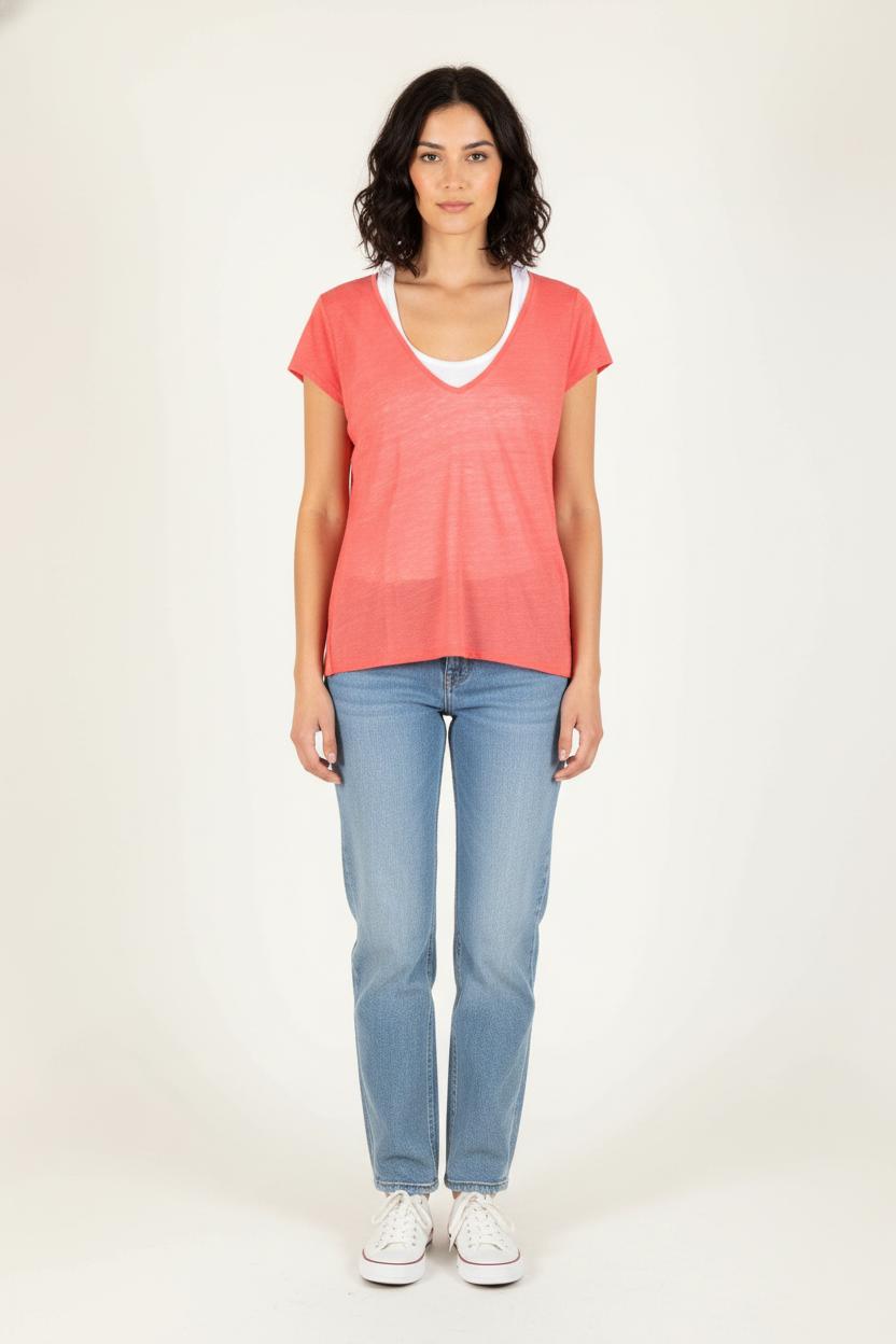 Tee-shirt Rouge et Blanc - Taille M/38