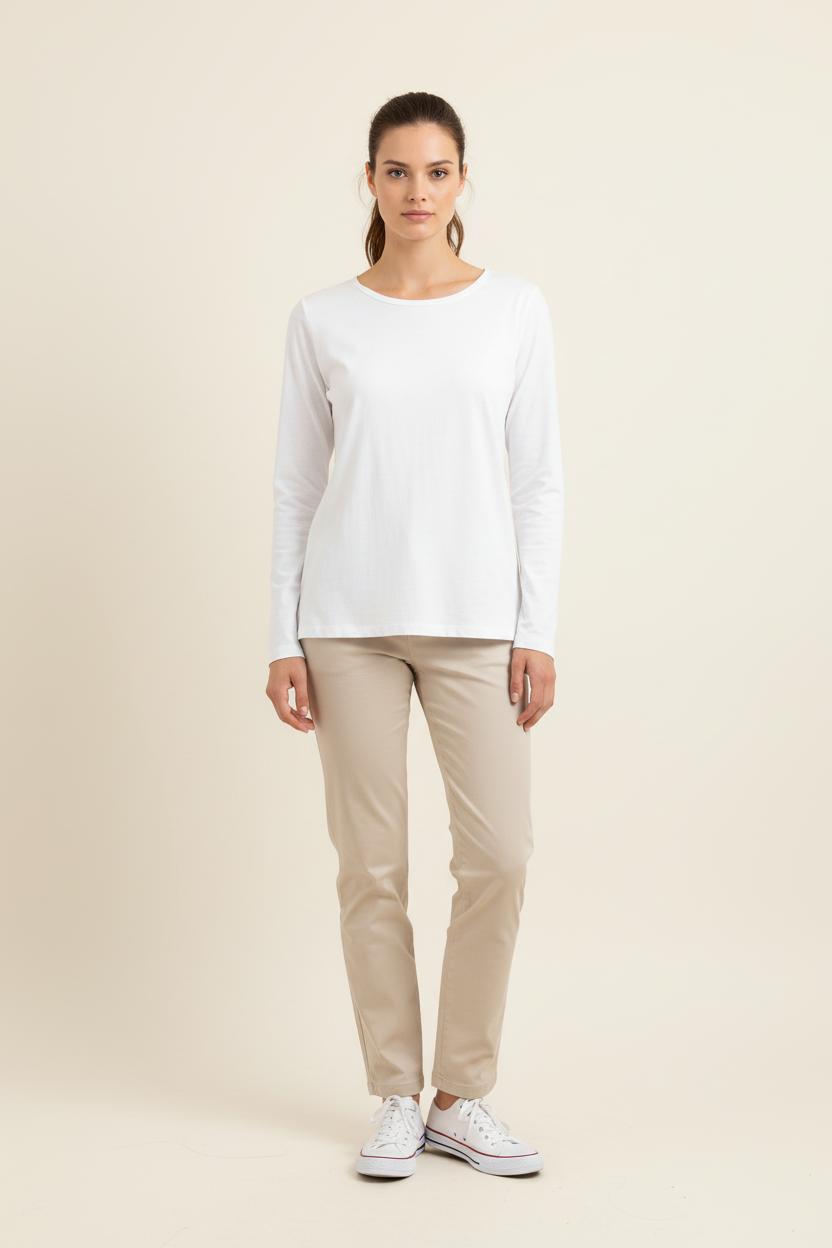 Tee-shirt Manches Longues Blanc - Taille L/40