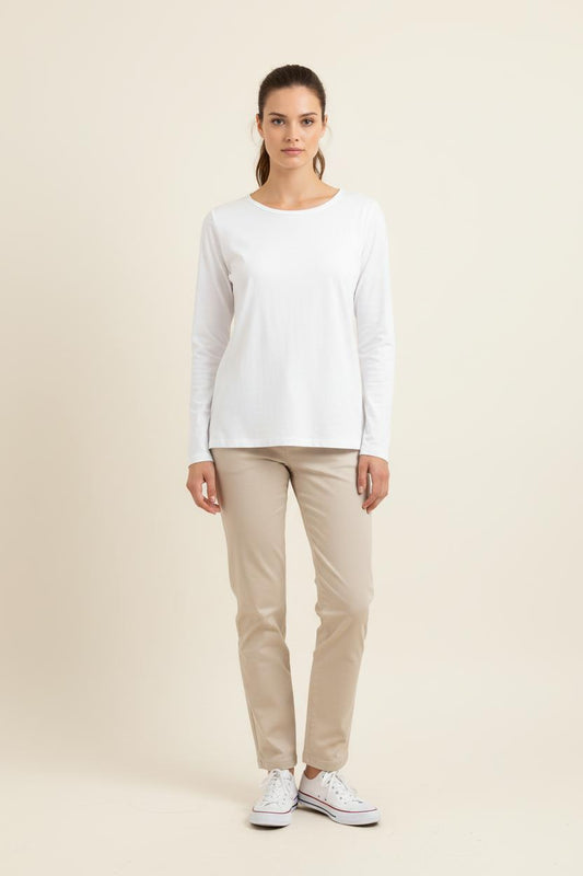 Tee-shirt Manches Longues Blanc - Taille L/40