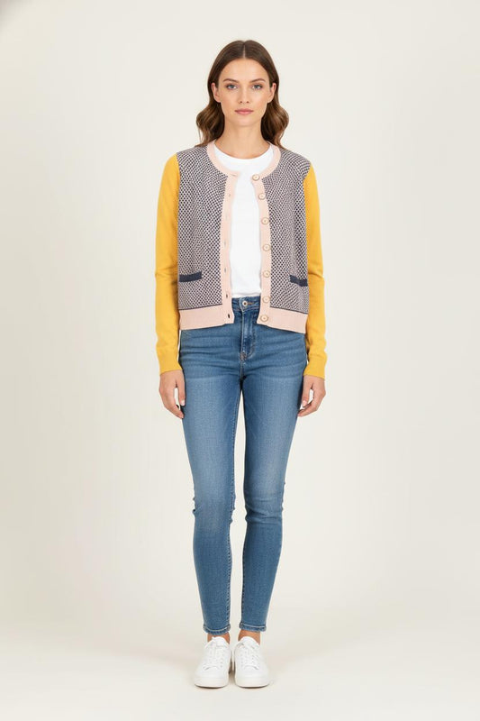 Cardigan Jaune et Beige - Taille S/36