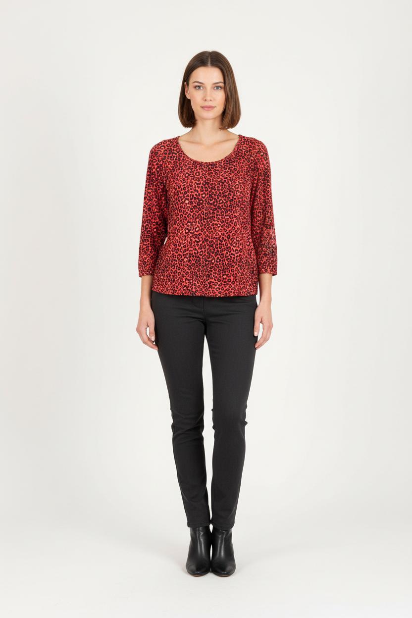 Blouse Rouge et Noire - Taille S/36