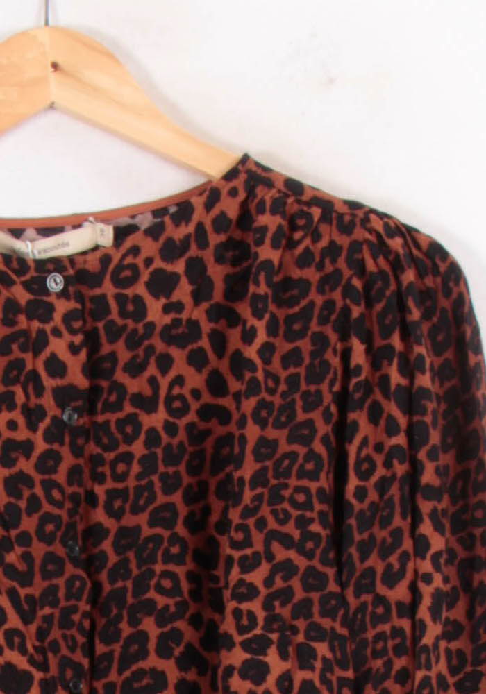 Blouse Léopard Marron et Noir - Taille M/38