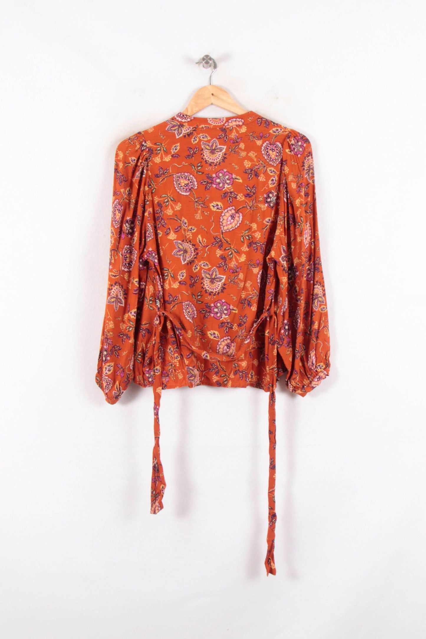 Blouse Fleurie Orange - Taille S/36