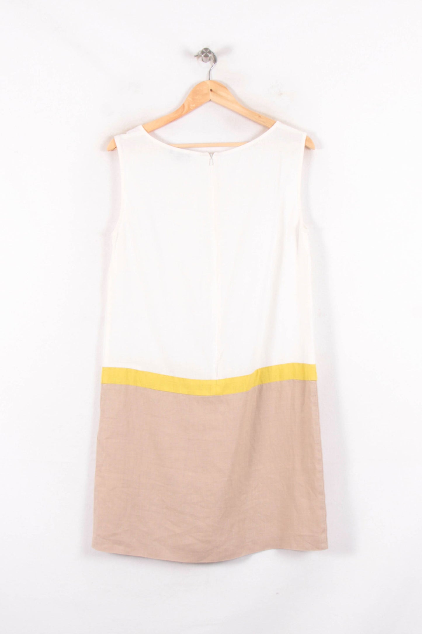 Robe Sans Manches Blanc Beige et Jaune - Taille M/38