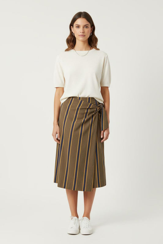 Jupe Longue Marron et Jaune - Taille L/40