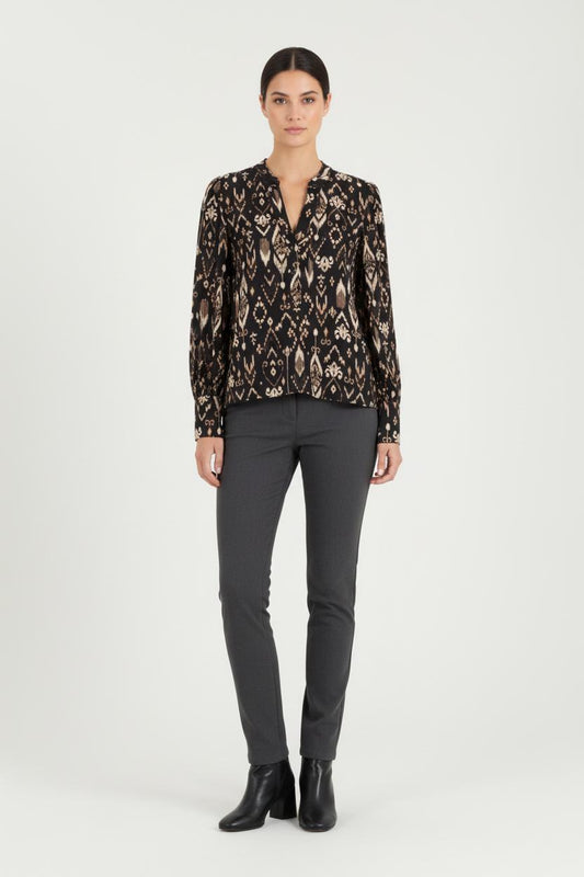 Blouse Noire et Beige - Taille XL/42