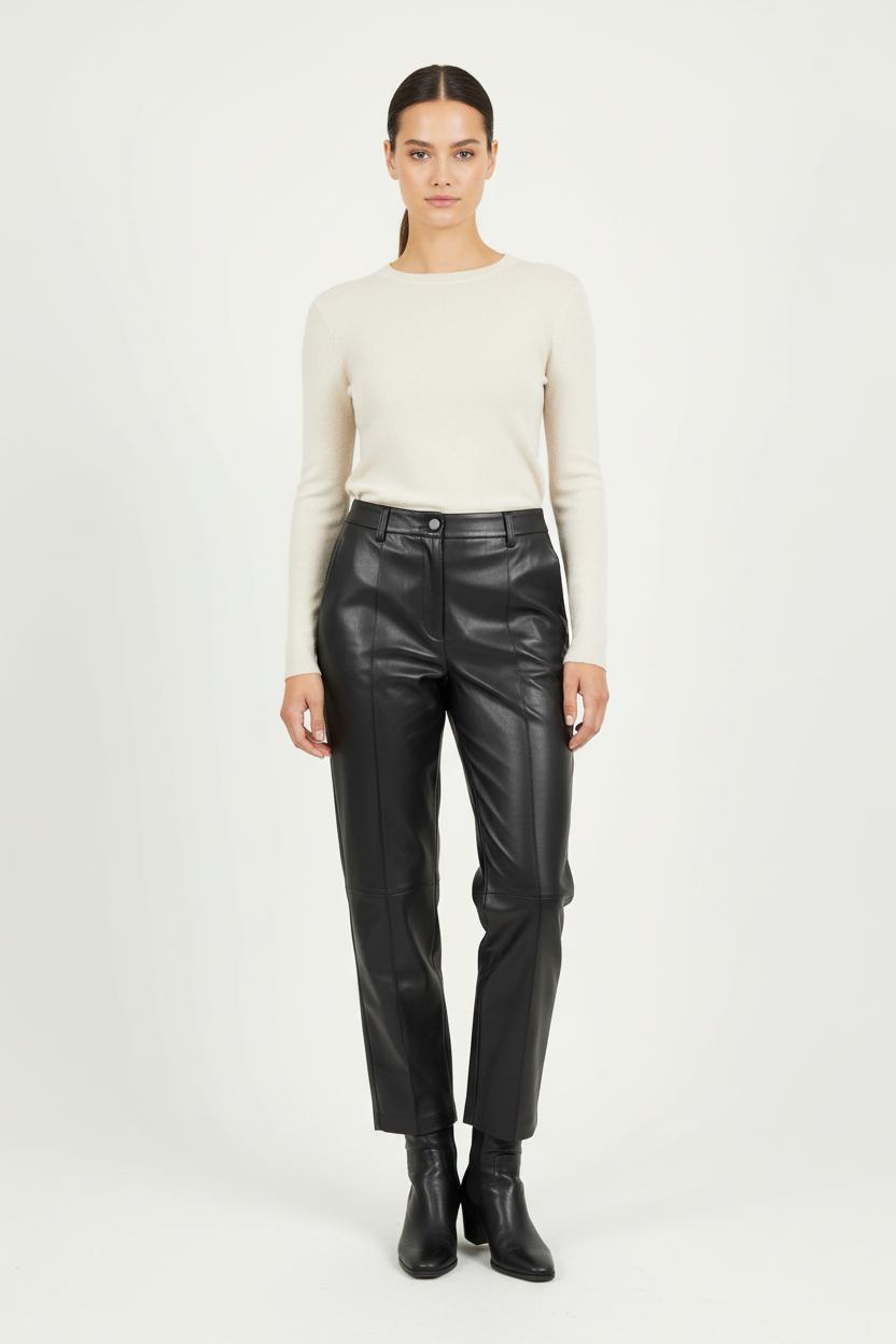 Pantalon En Cuir Noir - Taille XXL/44