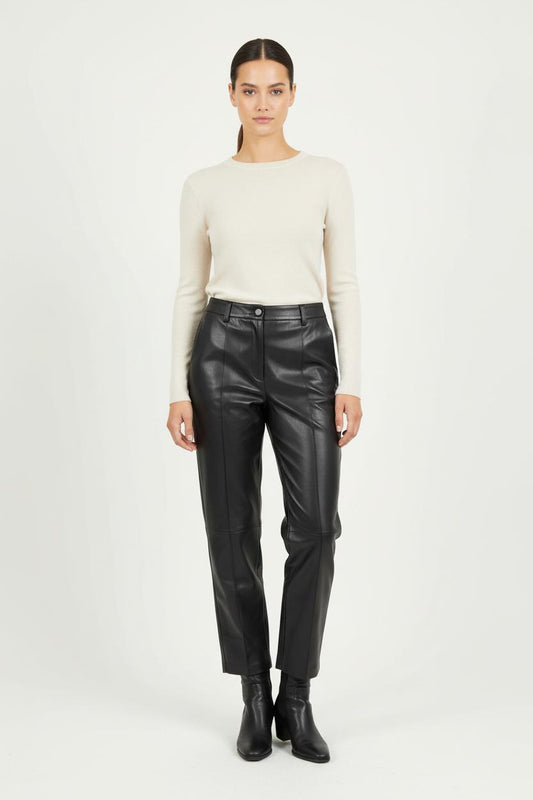 Pantalon En Cuir Noir - Taille XXL/44