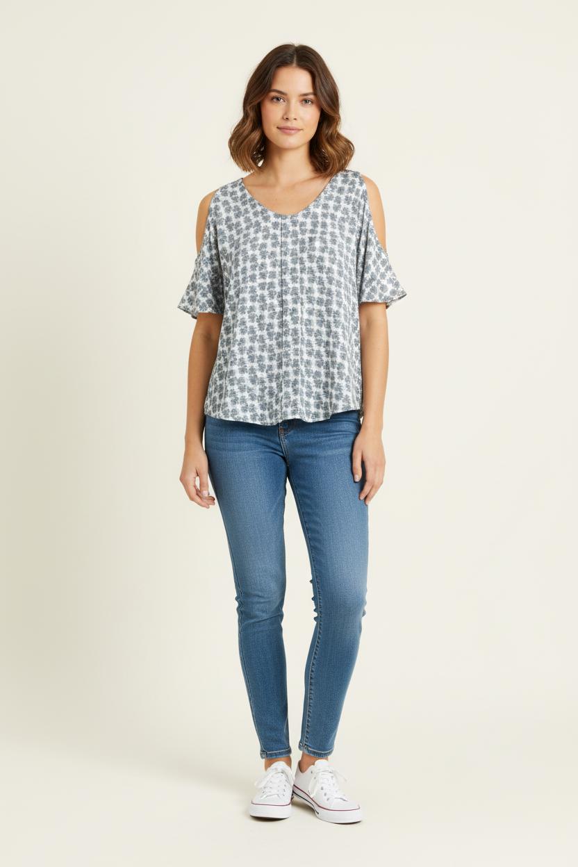Blouse Blanc et Bleu - Taille M/38