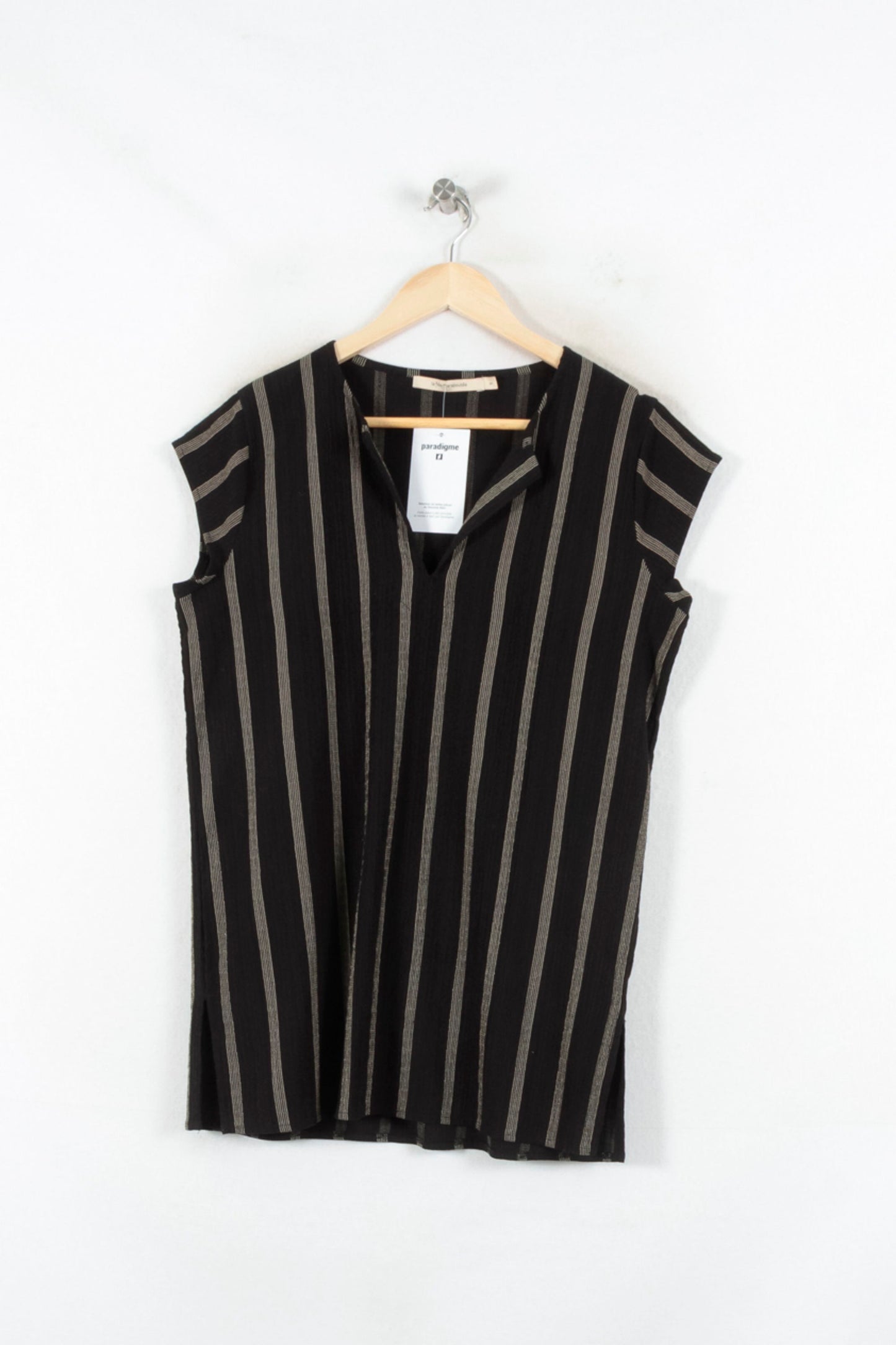 Blouse Noire et Beige - Taille S/36