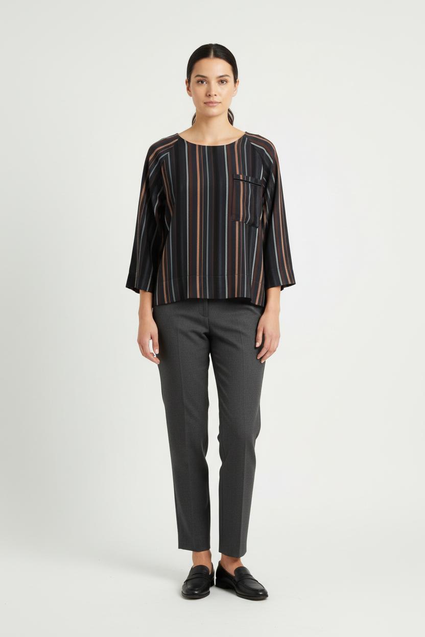 Blouse Noire et Marron - Taille M/38