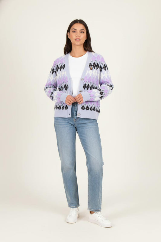 Cardigan Bleu et Violet - Taille L/40