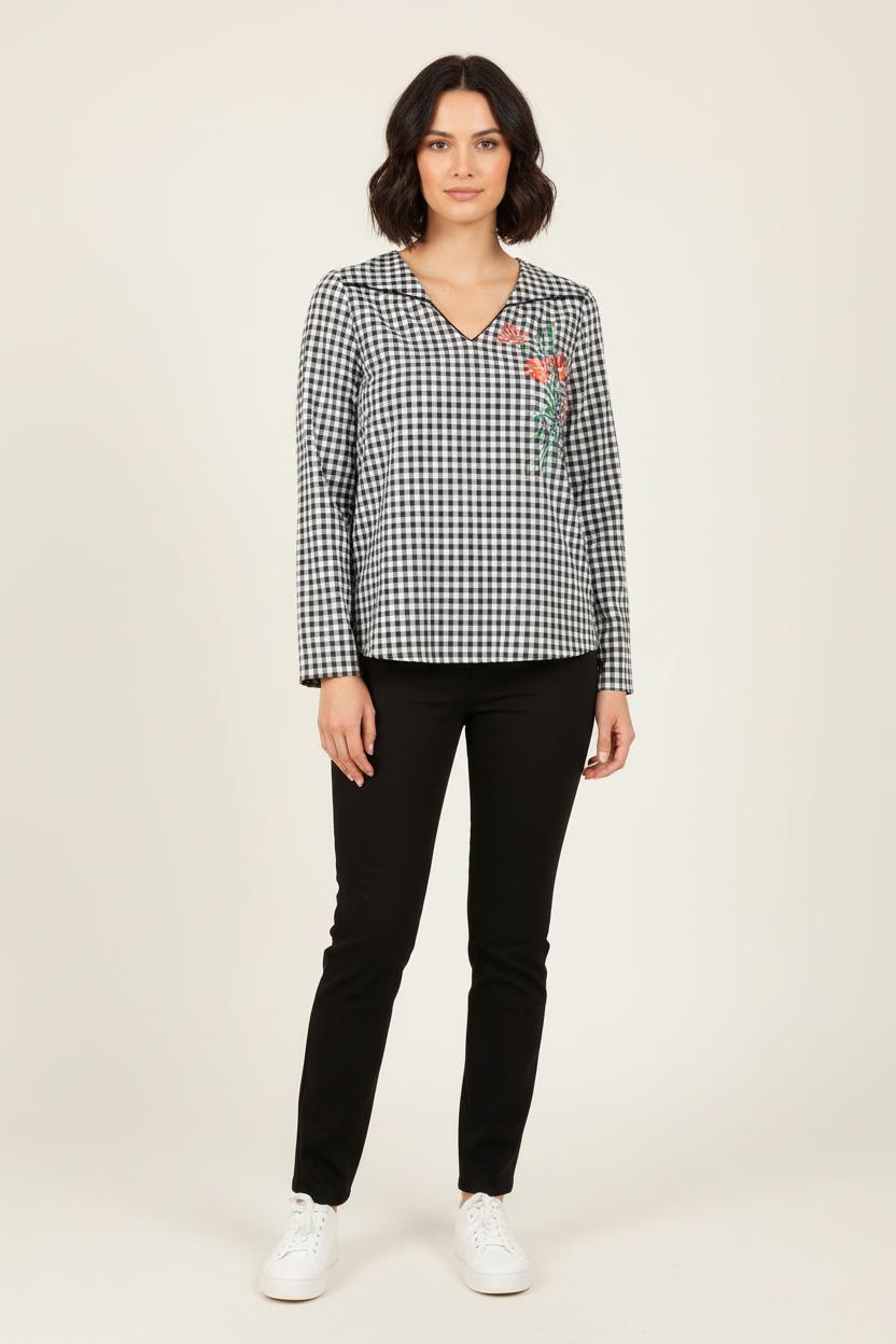 Blouse Noire et Blanche - Taille S/36