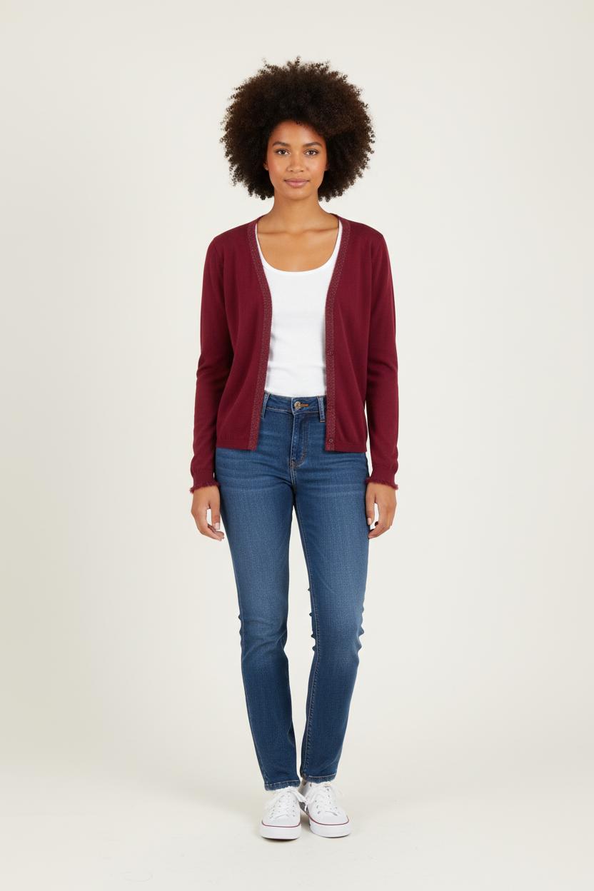 Cardigan Bordeaux - Taille M/38