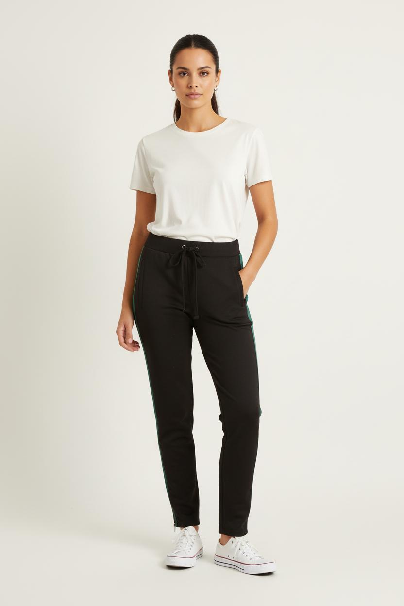 Pantalon de Jogging Noir et Vert - Taille S/36