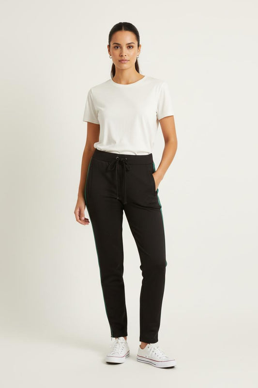 Pantalon de Jogging Noir et Vert - Taille S/36