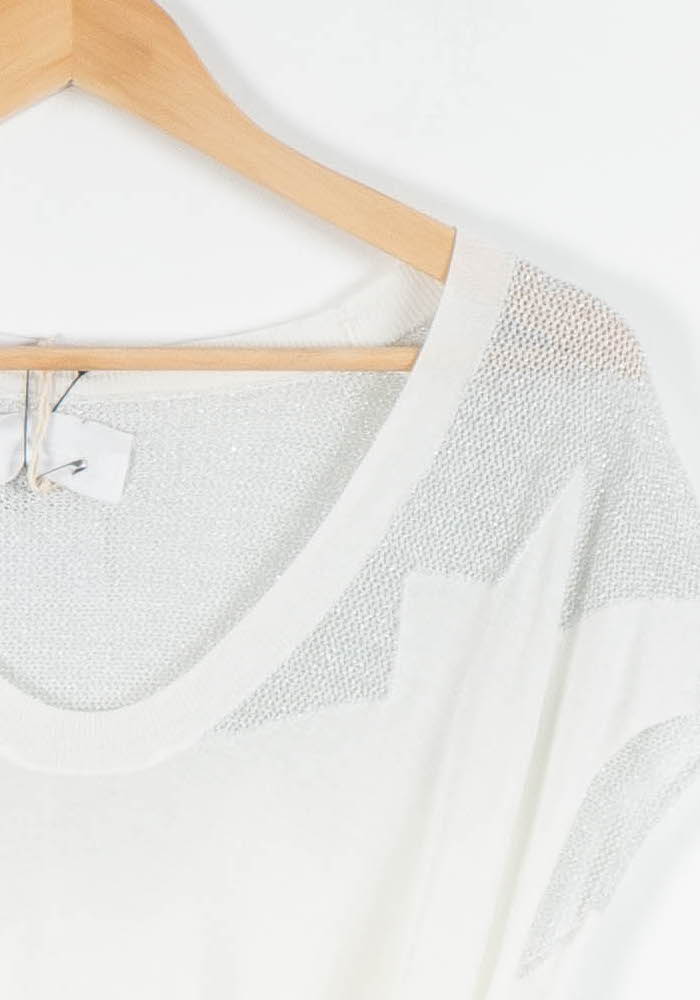 Robe Midi Blanche et Argentée - Taille M/38