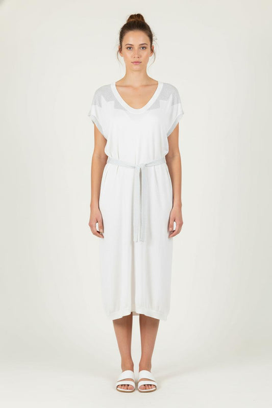 Robe Midi Blanche et Argentée - Taille M/38