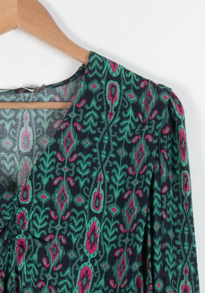 Blouse Verte et Rose - Taille M/38