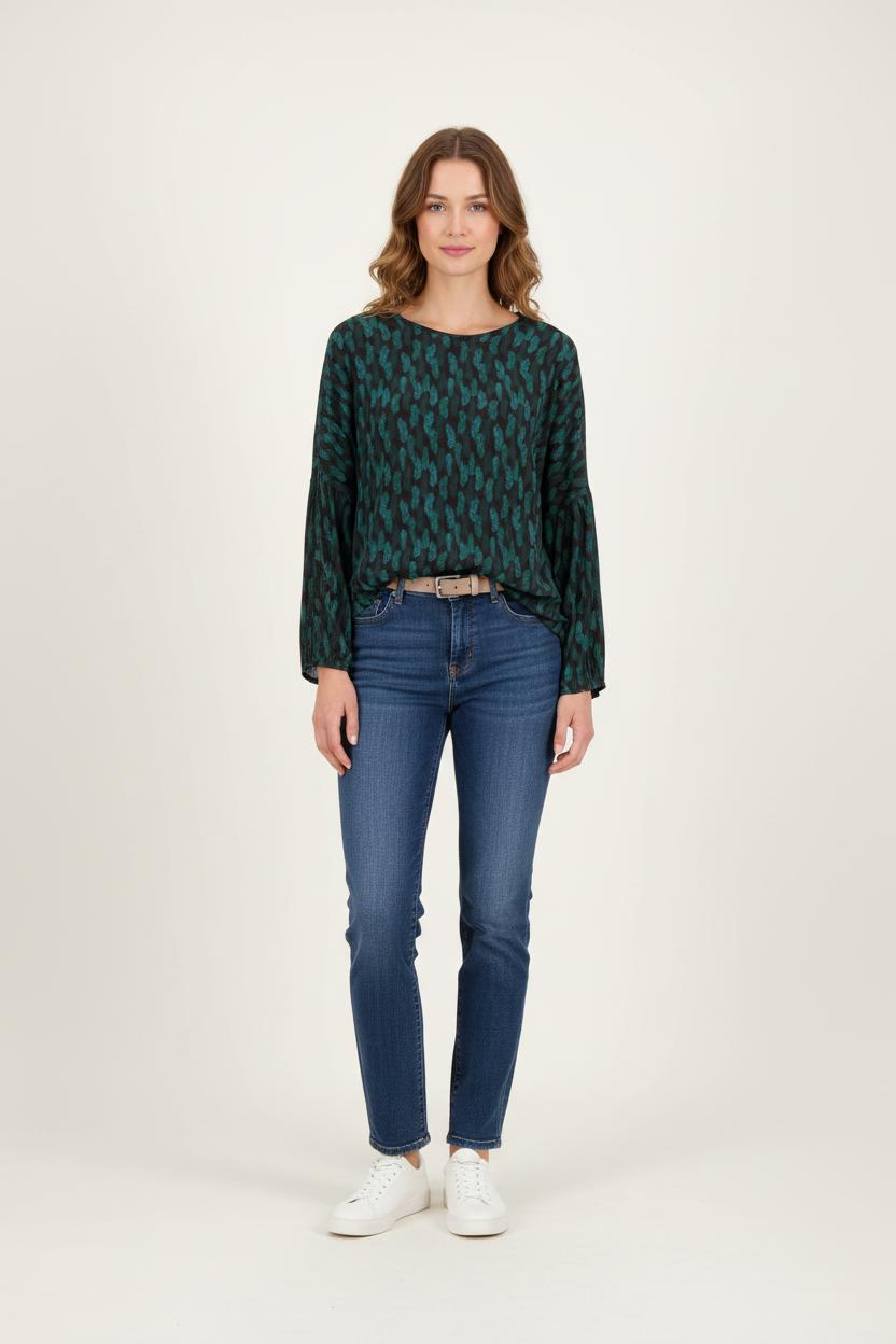 Blouse Verte et Noire - Taille XL/42