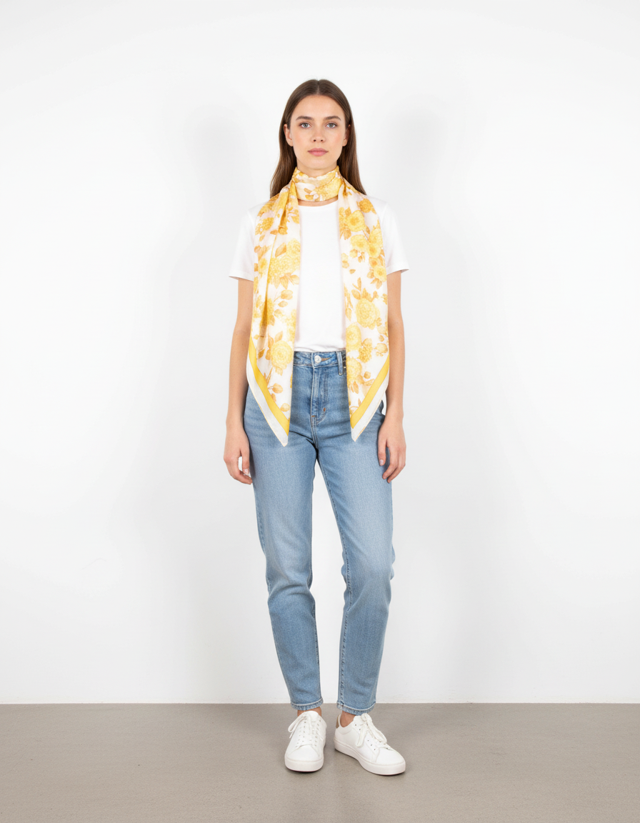 Top Jaune et Blanc - Taille S/36