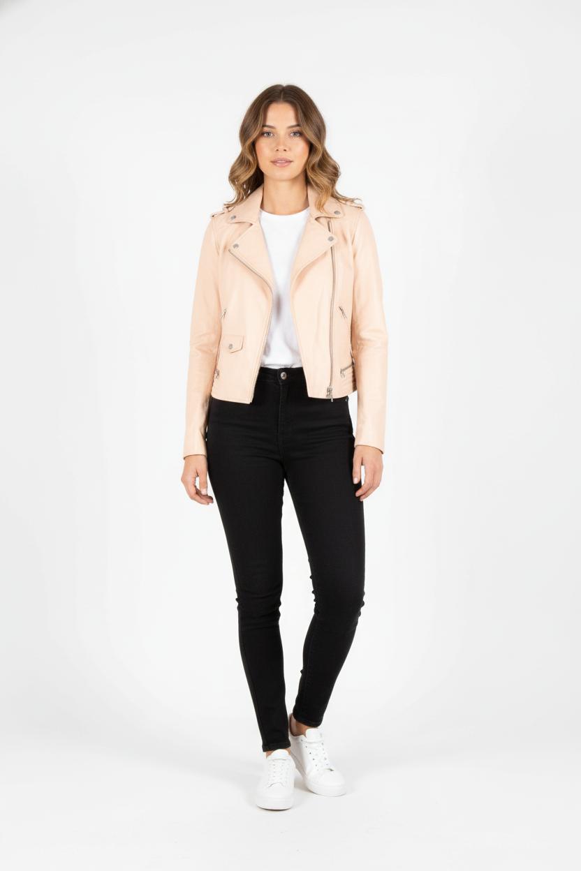 Veste Motard Rose - Taille S/36