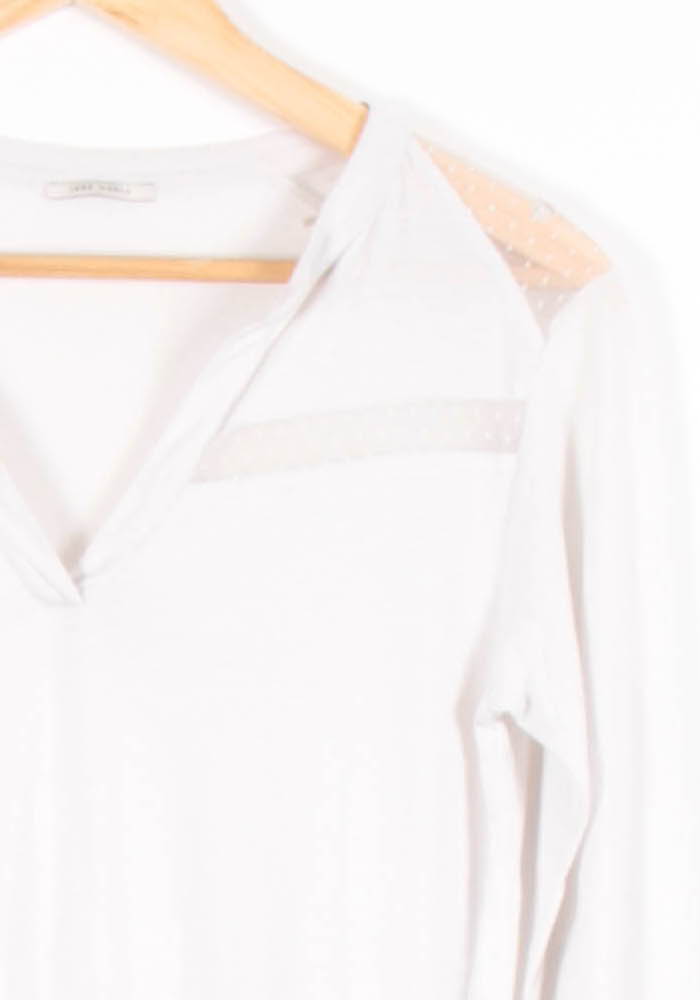 Tee-shirt Manches Longues Blanc - Taille S/36