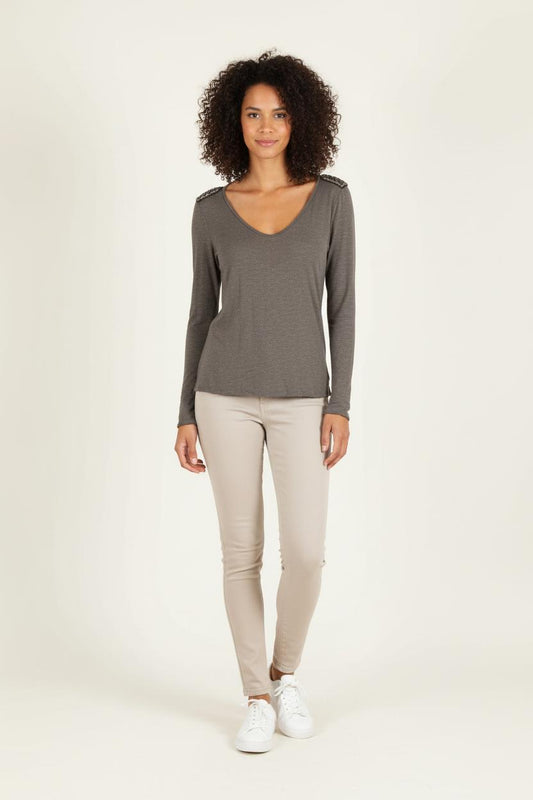 T-shirt Manches Longues Gris - Taille S/36