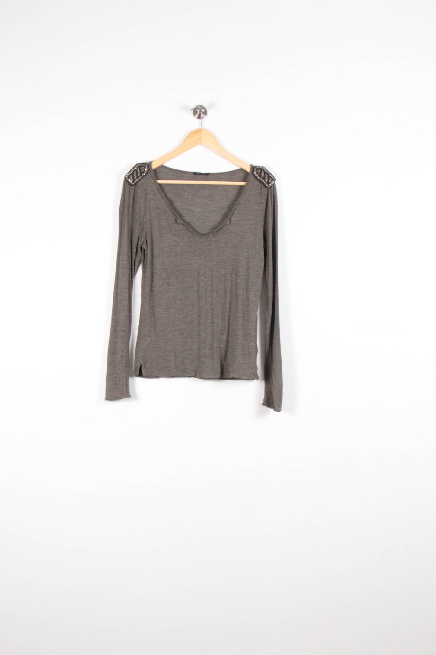 T-shirt Manches Longues Gris - Taille S/36