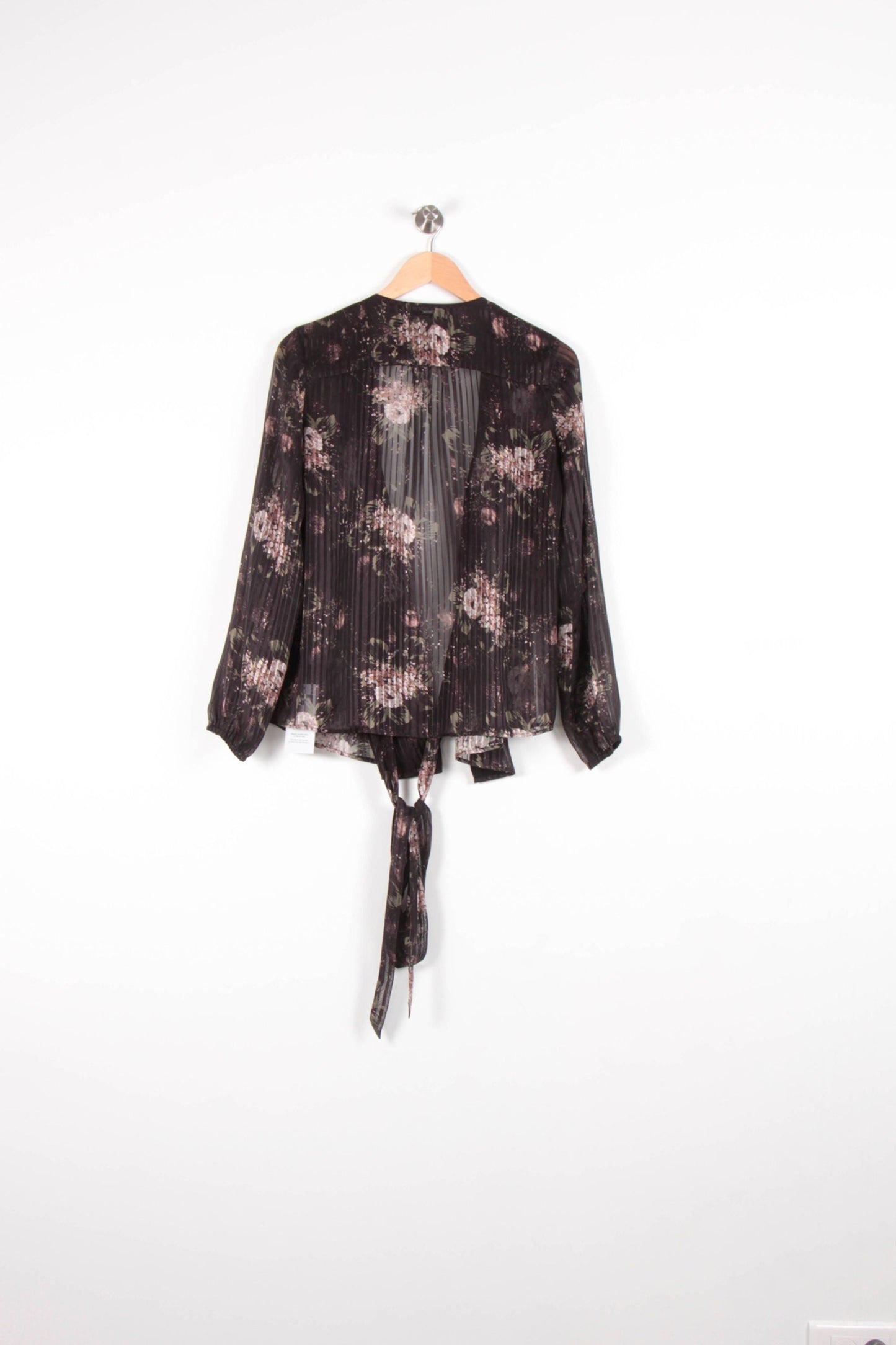 Blouse Noire et Rose - Taille S/36