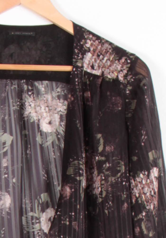 Blouse Noire et Rose - Taille S/36