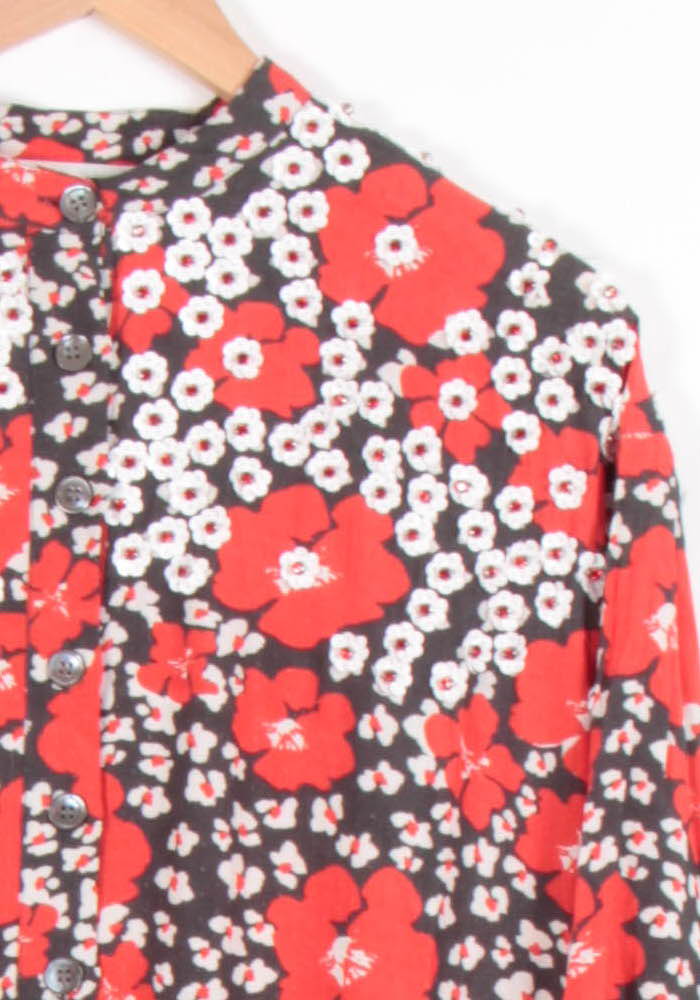 Robe Fleurie Rouge et Noir - Taille S/36